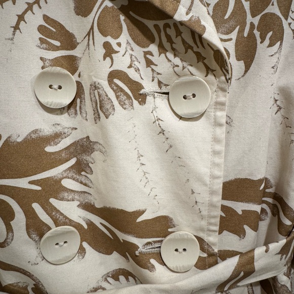 Cabi Wimbledon Courtside Trench Coat Cream/Gold/Brown Cotton/Linen - Picture 6 of 11